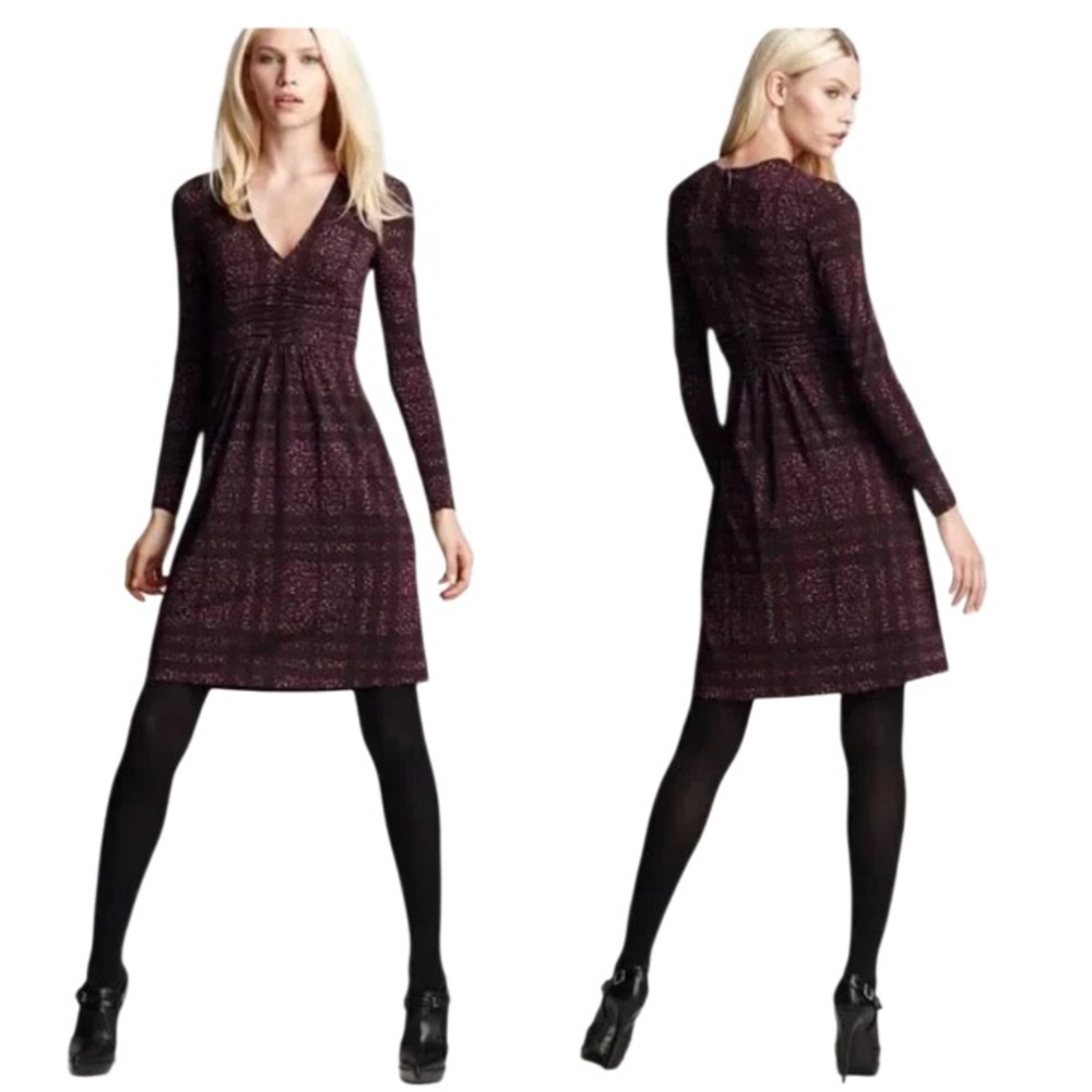 Burberry London Long Sleeve Jersey Dress Purple Size 6